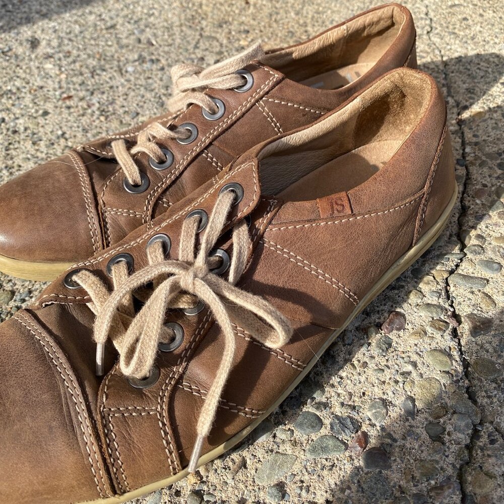 Brown Josef Seibel Leather Sneakers, Size 40